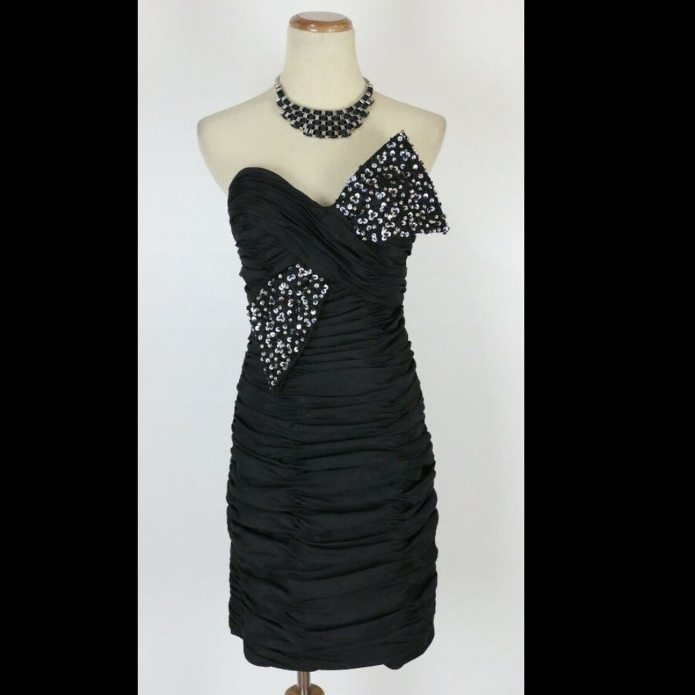 NWT Jovani 406 Strapless Black Evening Cocktail